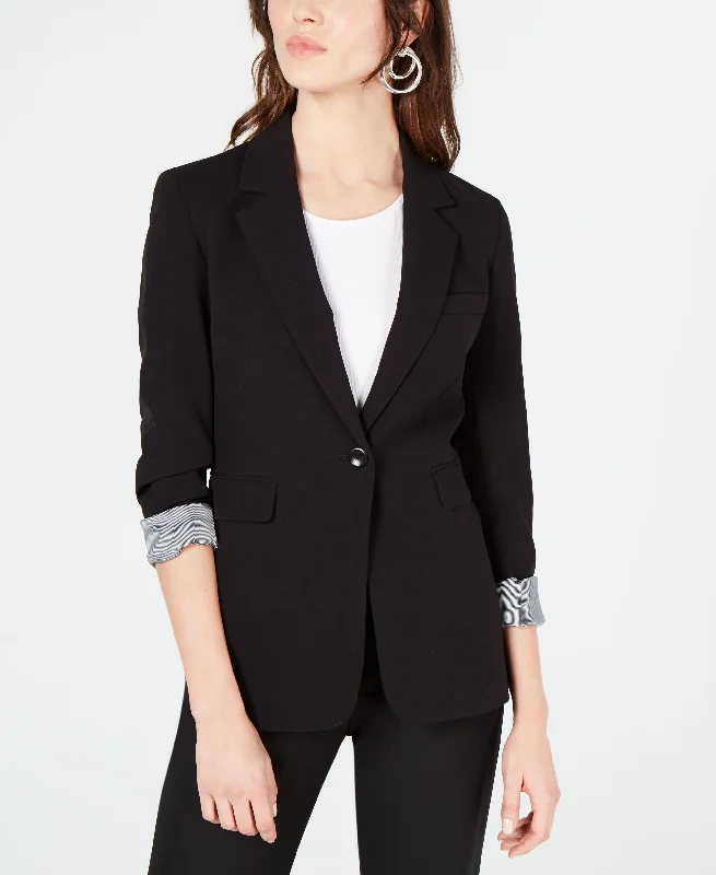 Bar III Womens One Button Notch Collar Blazer Women's Luxurious Jacket
