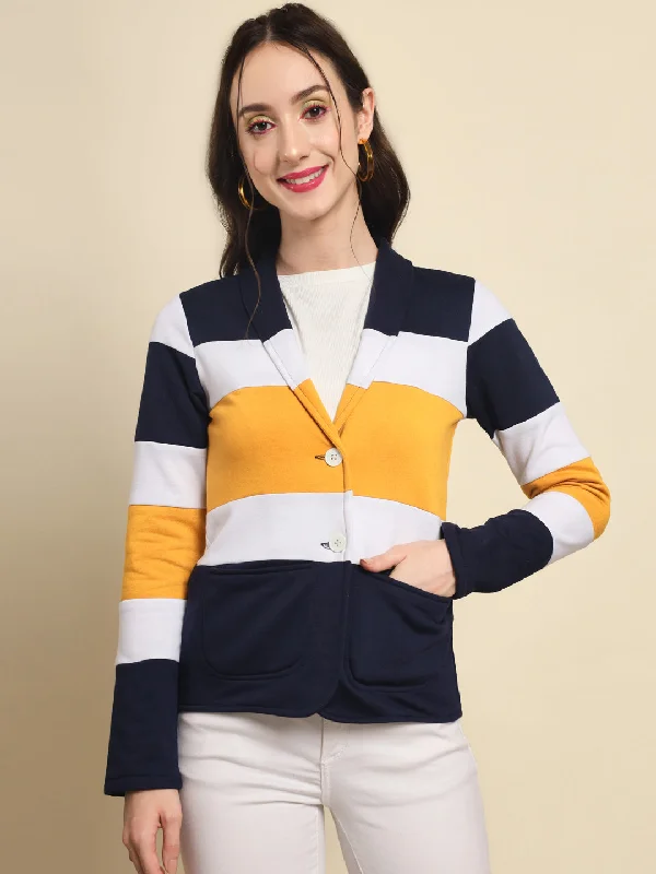 TANDUL Women Colorblock Single Breasted Casual Blazer (Multicolor) Women's Vacation Suit TANDUL Women Colorblock Single Breasted Casual Blazer (Multicolor) Women's Vacation Suit