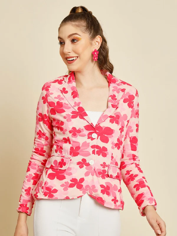 TANDUL Women Printed Single Breasted Casual Blazer (Multicolor) Women's Formal Blazer TANDUL Women Printed Single Breasted Casual Blazer (Multicolor) Women's Formal Blazer