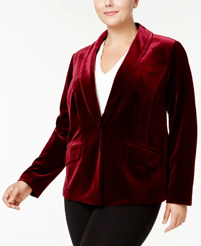 INC International Concepts Plus Size Velvet Blazer Women's Handmade Blazer