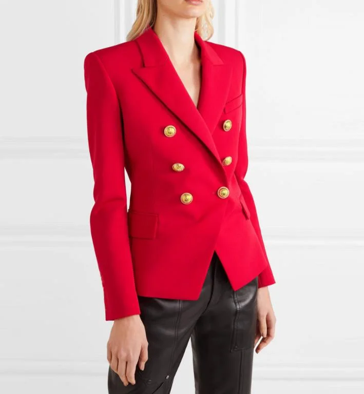 Autumn and winter fashionable plaid outside Blazer Women's Designer Suit