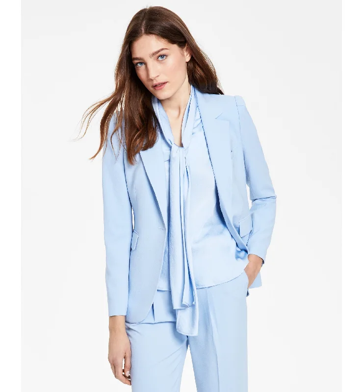 Bar III Textured-Crepe Single-Button Blazer Women's Party Jacket