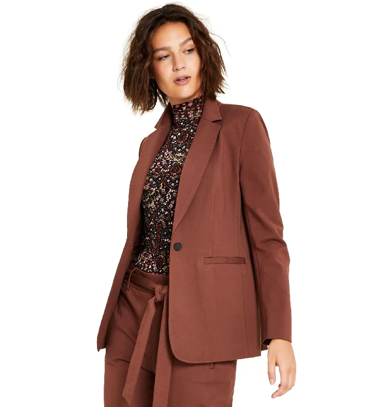 Bar III Womens Compression Single Button Blazer Women's Boutique Suit