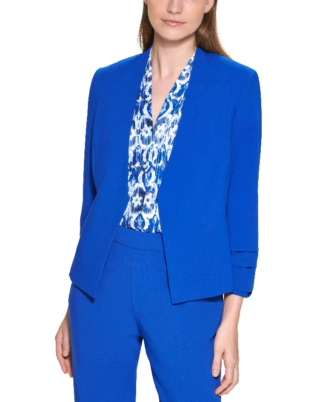 Calvin Klein Open Front 3/4 Sleeve Cropped Blazer Women's Advanced Suit