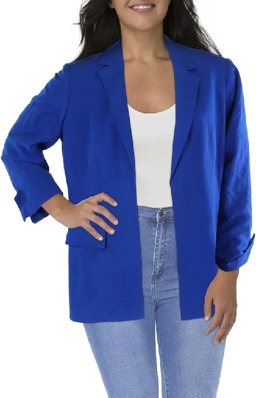 Calvin Klein Plus Size Open Front Shawl Collar Wear to Work Blazer Women's High-End Blazer