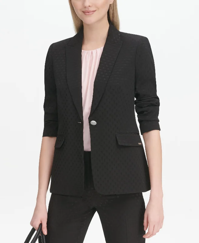 Calvin Klein Polka Dot Embossed Blazer Slimming Women's Blazer