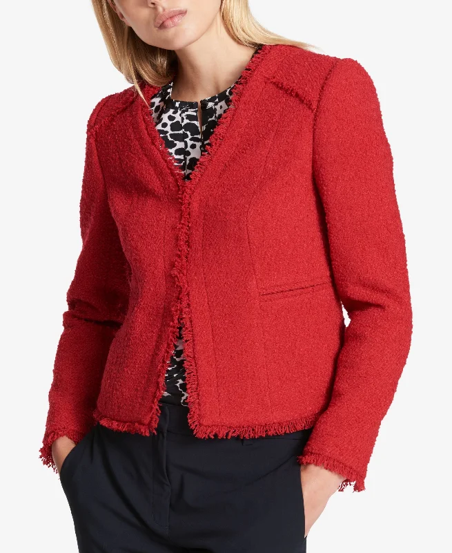 DKNY Fringe Trim Textured Blazer New Women's Blazer