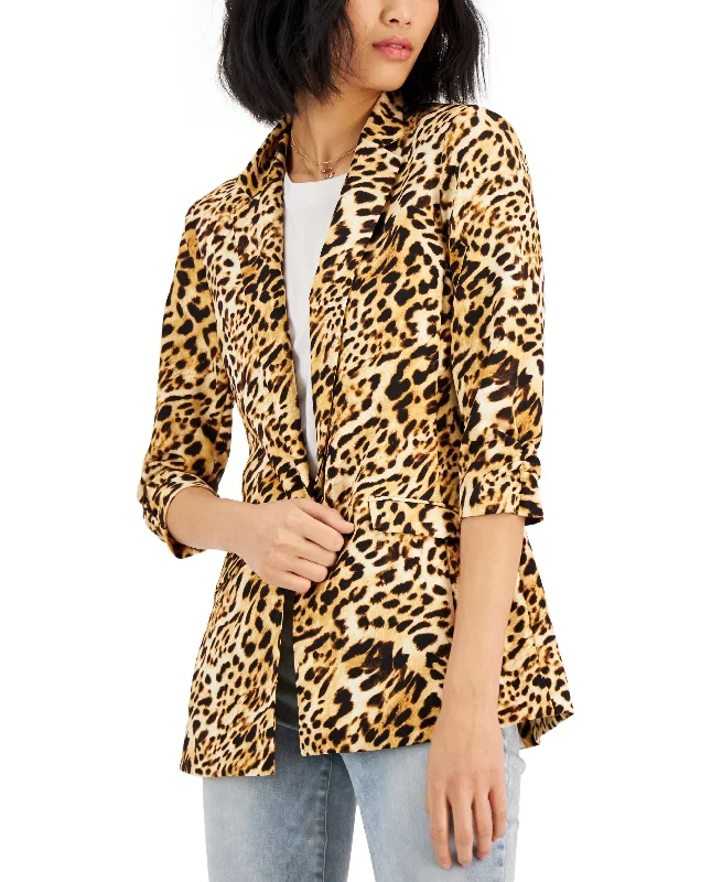 INC International Concepts Womens Animal Print Blazer Women's Trendy Suit