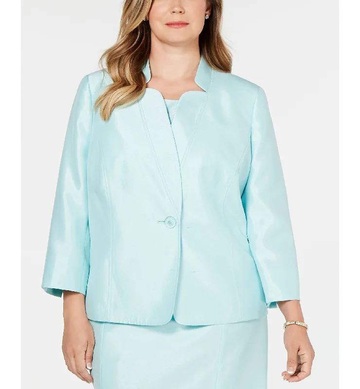 Kasper Plus Size One Button Blazer Women's Trendy Suit