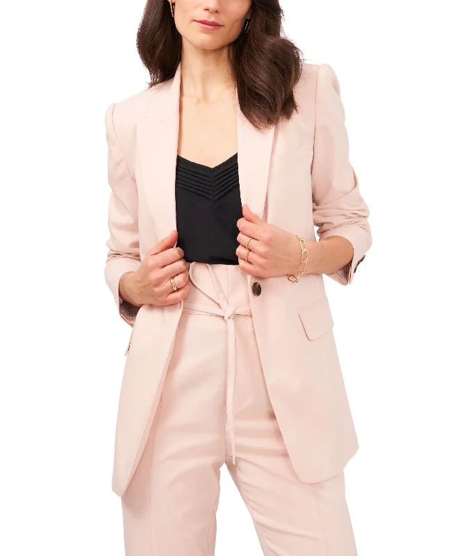 Single Button Relaxed Blazer Women's Trench Blazer