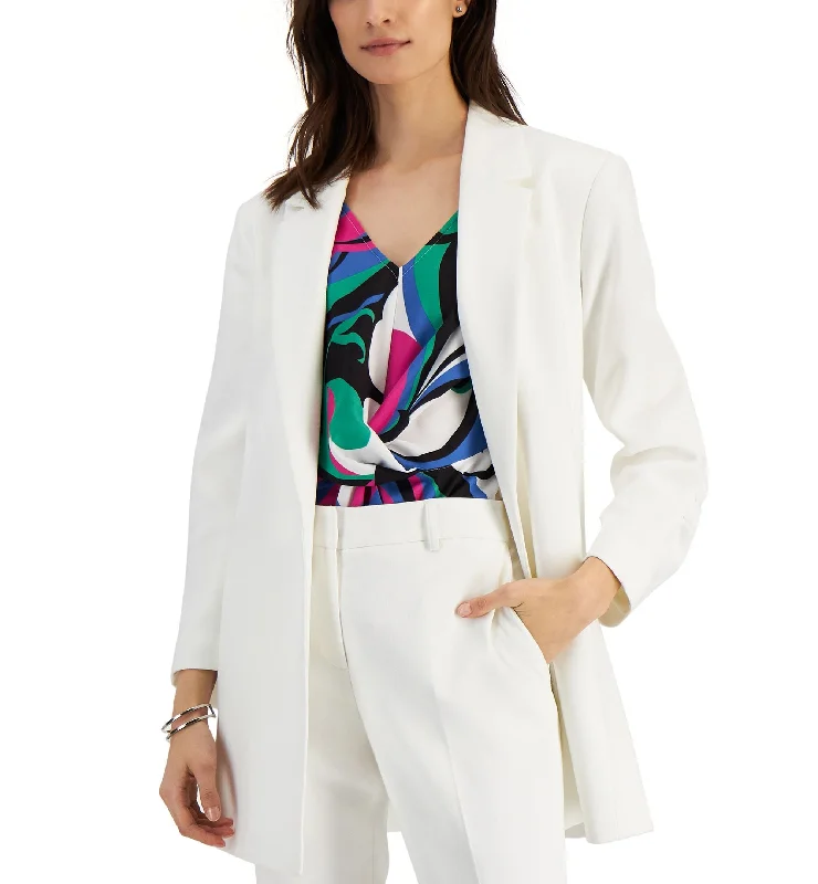 Tahari Asl Ruched Sleeve Blazer Women's Luxury Jacket