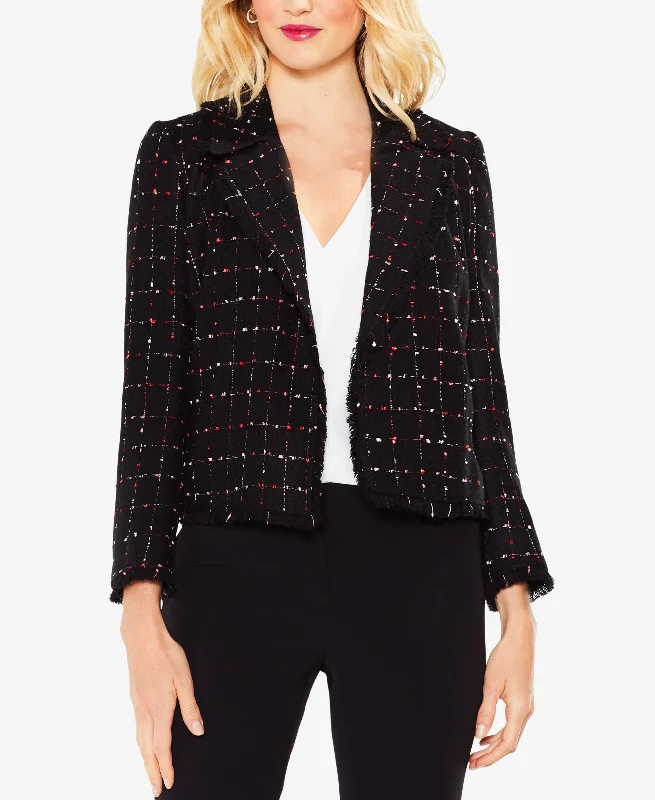 Vince Camuto Windowpane Tweed Blazer Silk Women's Blazer