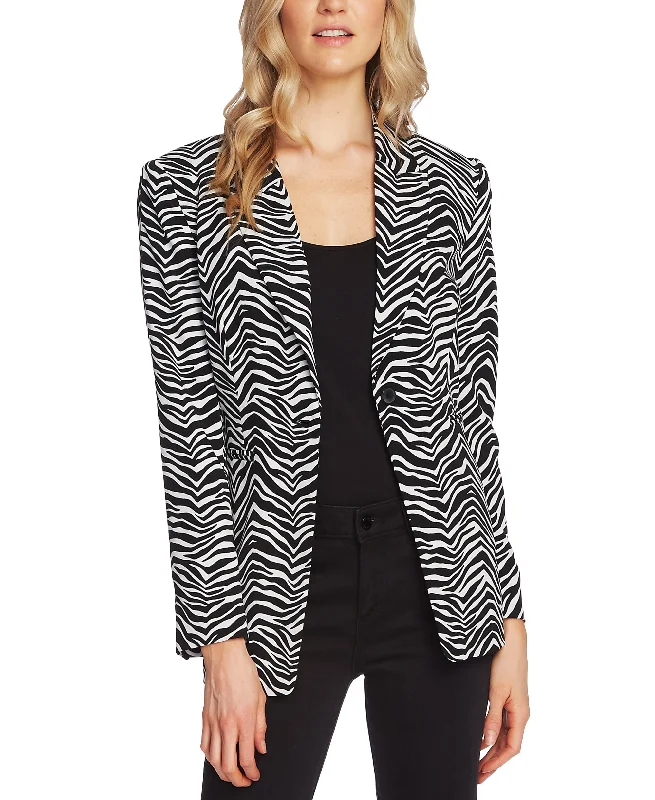 Zebra-Print Single-Button Blazer Women's Advanced Suit
