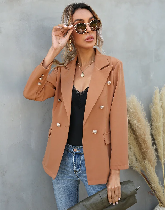 Women Fashion Solid Color Pocket Lapel Button Blazer Women's Premium Blazer