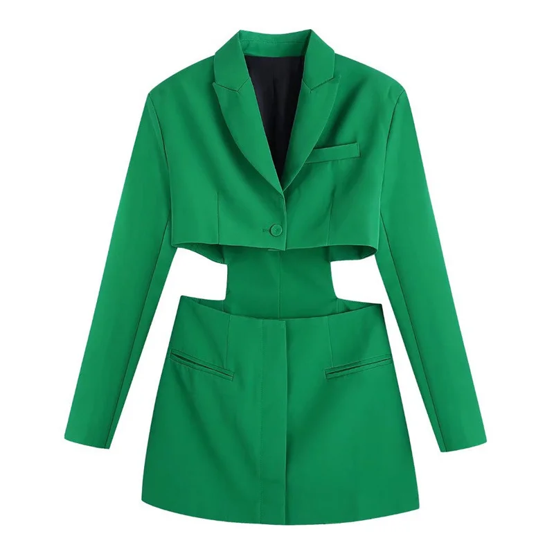 Women Summer Bareback Long Sleeve Elegant One Button Blazer Fashion Women's Blazer