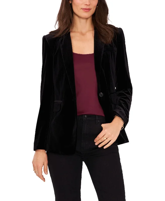 Women's Classic Velvet One Button Blazer Women's Handmade Blazer