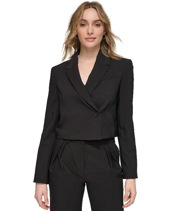 Women's Cropped Side-Button Blazer Women's Elegant Suit