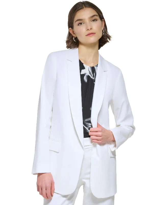 Women's Linen Blend Open Front Blazer Women's Fashion Blazer