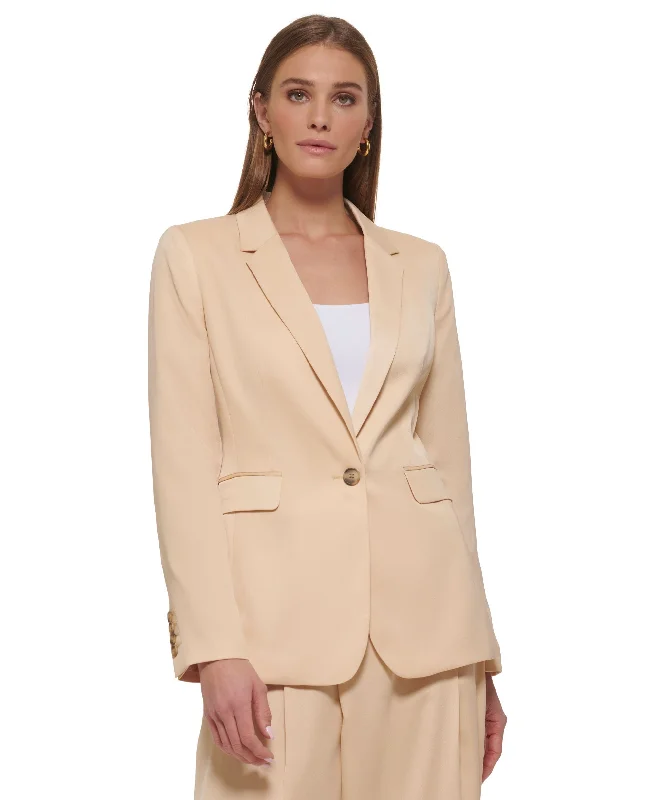 Women's One-Button Notched-Lapel Blazer Women's Elegant Suit