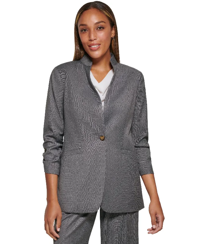 Women's Ruched Sleeve One Button Blazer Fashion Women's Blazer