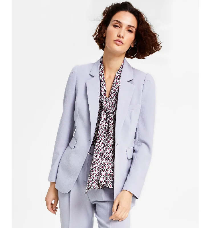 Women's Textured Crepe Single-Button Blazer Women's Handmade Blazer