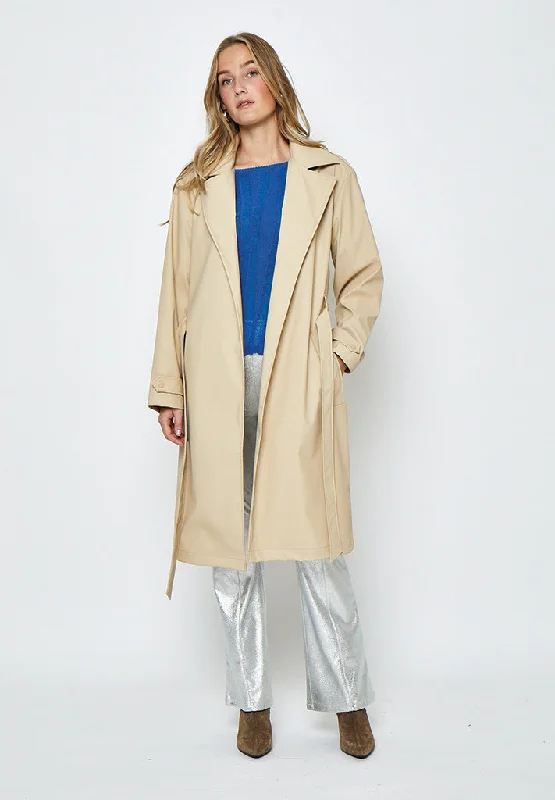 DSIlma Rain Trench Coat - Safari Appliqued Beaded Sequined