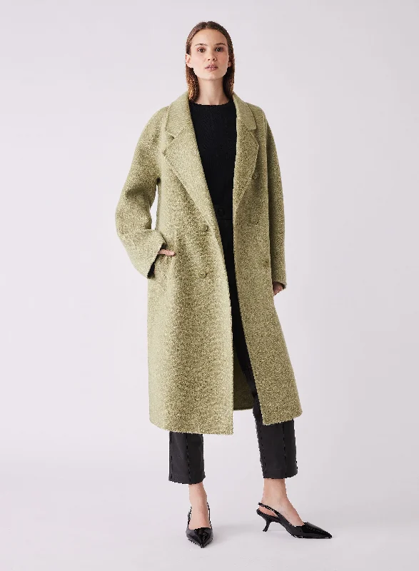 ESMAEÉ STREAM COAT - PISTACHIO Herringbone Houndstooth Plaid