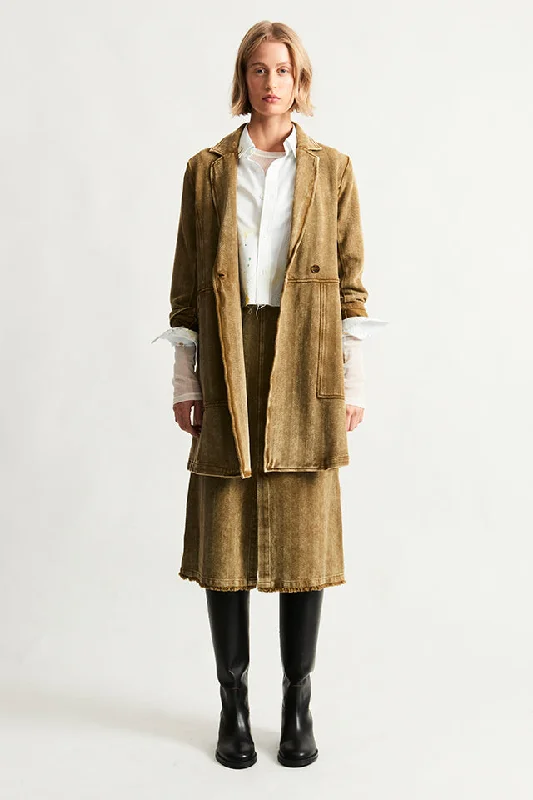 Twill Gold Green Orchid Coat Sleeveless Short Sleeve Long Sleeve