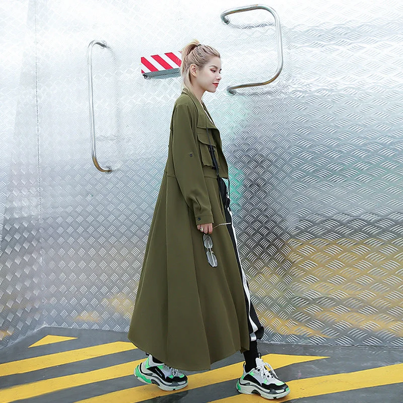 Ali's Long Light Street Style Over Coat Trapeze Tunic Caftan