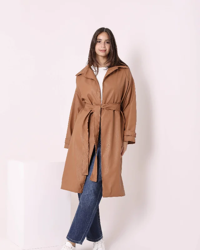Belted Trench Coat (W712) - Just4Women Bodycon Sheath Shift