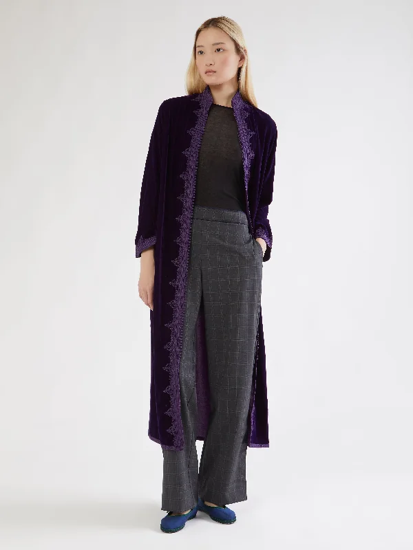 Moroccan velvet coat Striped Polka Dot Floral