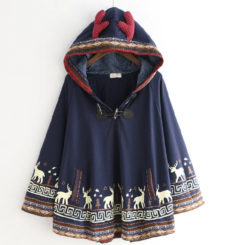National wind elk embroidery cloak coat YV2342 Parka Down Jacket Wool Coat