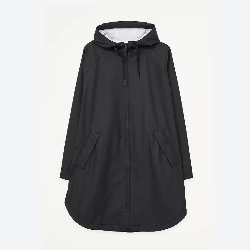 Tantä Black Sky Raincoat empire Basque Peplum