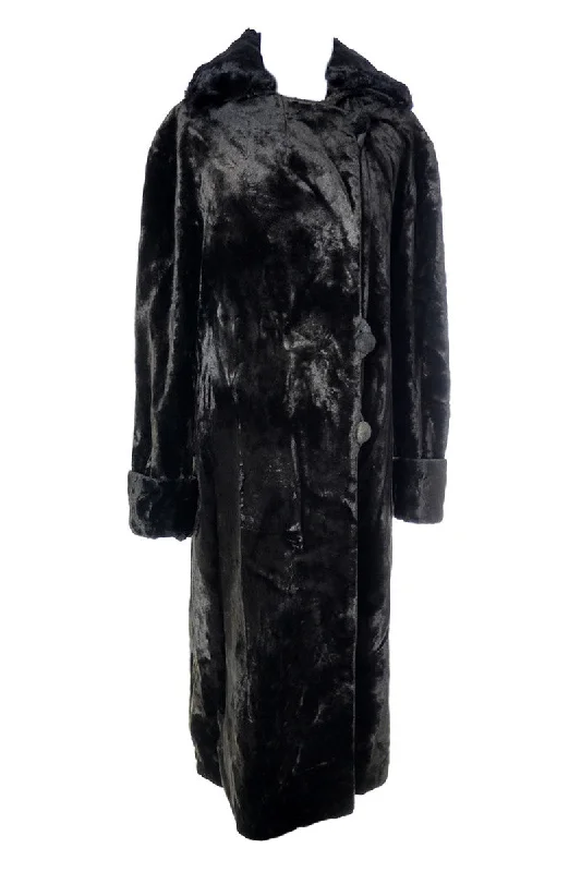 1900's Vintage Victorian Faux Sealskin Coat New York Cloak Suit House Wool Cashmere Tweed 1900's Vintage Victorian Faux Sealskin Coat New York Cloak Suit House Wool Cashmere Tweed