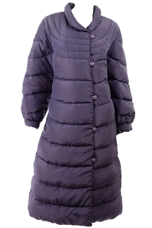 1980s Purple Quilted Bill Blass Vintage Puffer Coat Quilted Jacket Anorak Windbreaker 1980s Purple Quilted Bill Blass Vintage Puffer Coat Quilted Jacket Anorak Windbreaker
