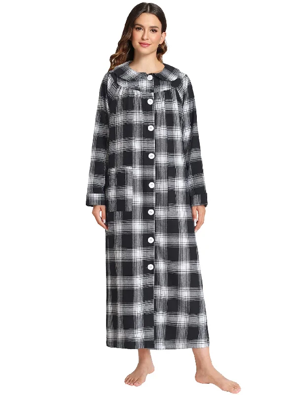 Women's Cotton Flannel Button Up Robe Long Sleeves Housecoat Bomber Jacket Denim Jacket Leather Jacket Women's Cotton Flannel Button Up Robe Long Sleeves Housecoat Bomber Jacket Denim Jacket Leather Jacket