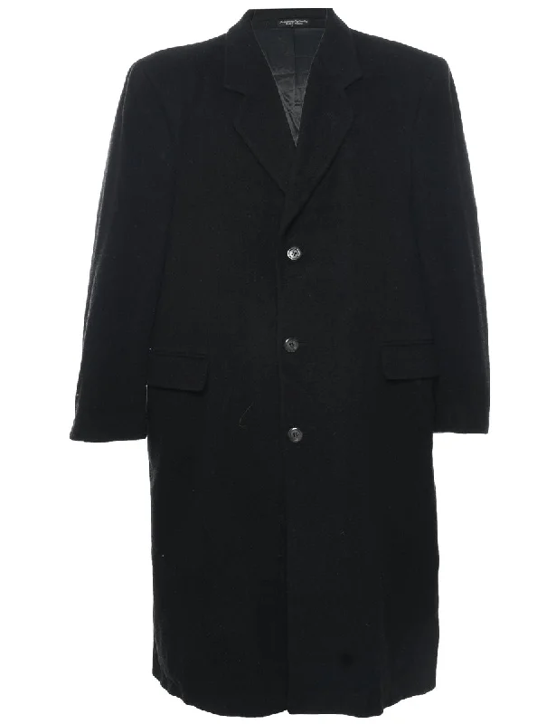 Black Wool Coat - L Blouse Shirt Tunic
