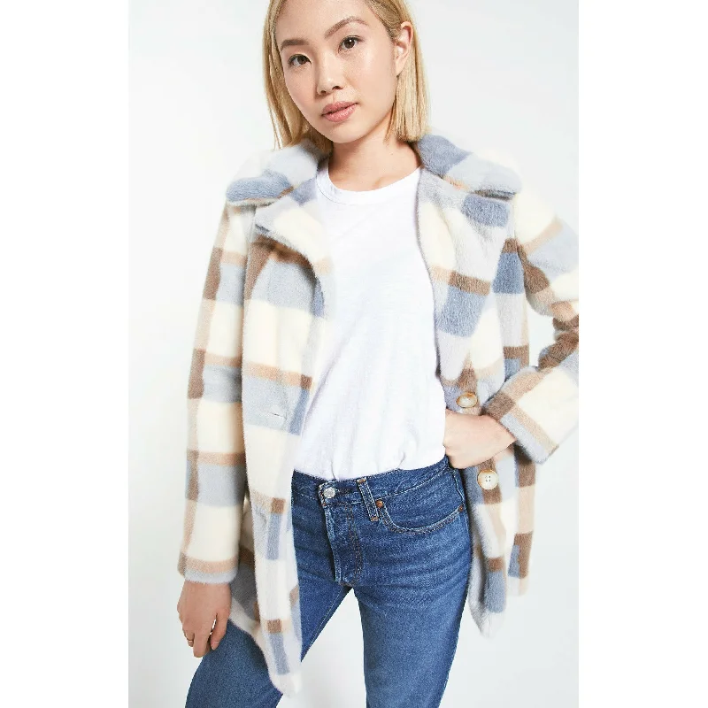 Carmen Plaid Coat Cotton Linen Terry