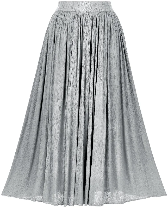 Celestia Petticoat Limited Edition Silver Pewter Pleated Ruffled tiered