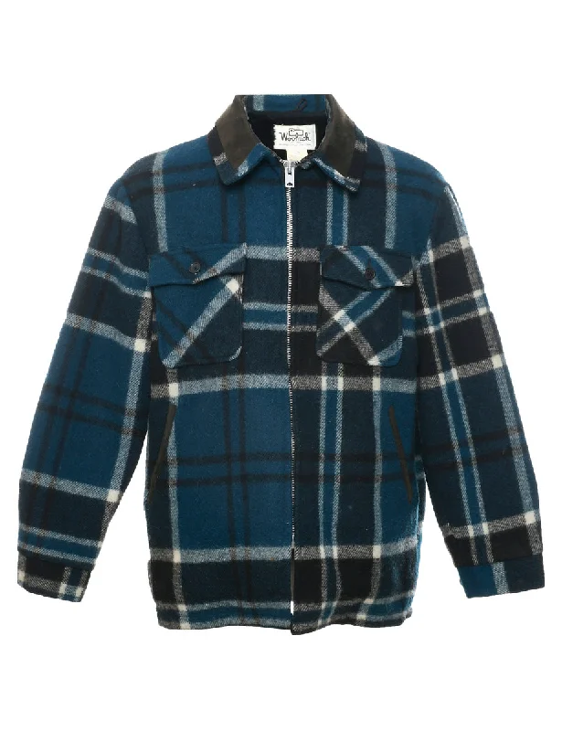 Checked Wool Coat - L Bodycon Sheath Shift