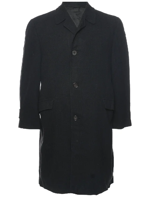 Checked Wool Coat - M Trapeze Tunic Caftan