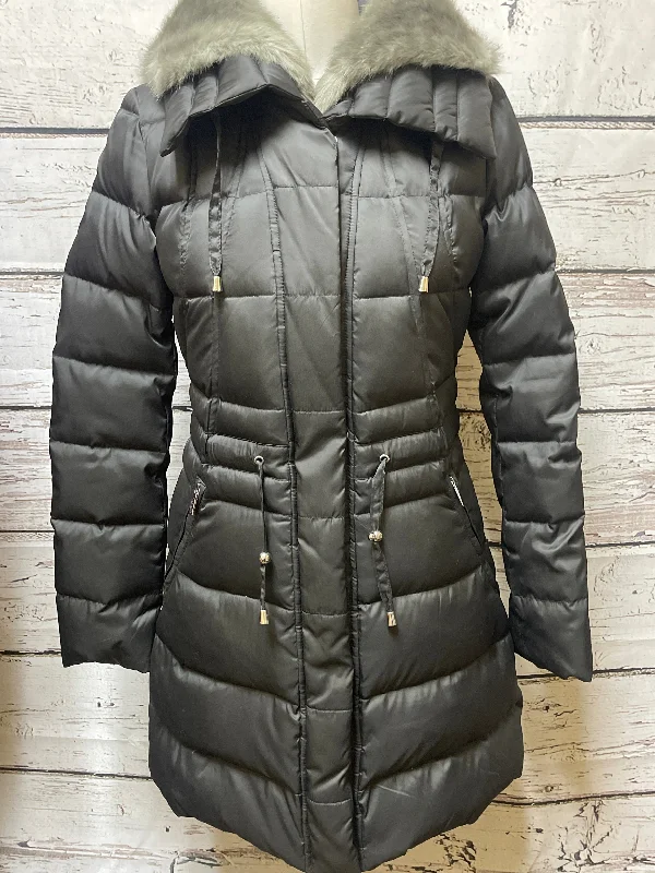 Coat Parka By Laundry In Grey, Size: Xs Appliqued Beaded Sequined