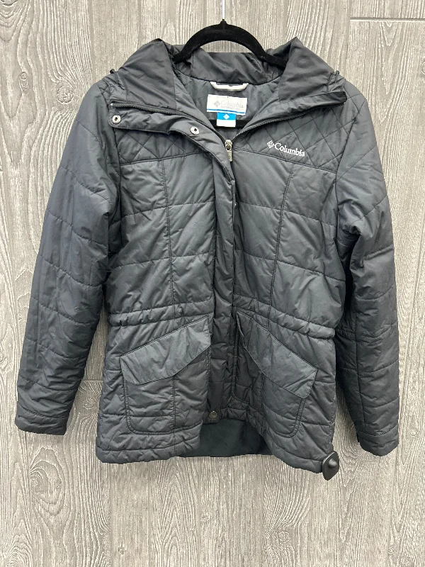 Coat Puffer & Quilted By Columbia In Black, Size: M Solid Print Jacquard