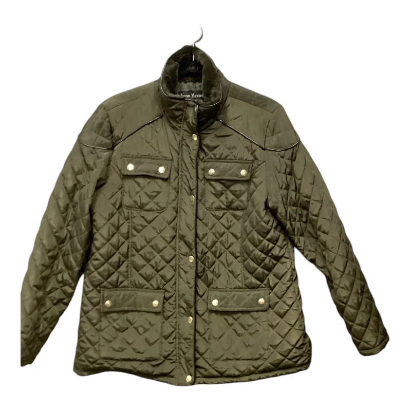 Coat Puffer & Quilted By Jason Maxwell In Green, Size: Xl Hook-and-Loop Buckled Tied