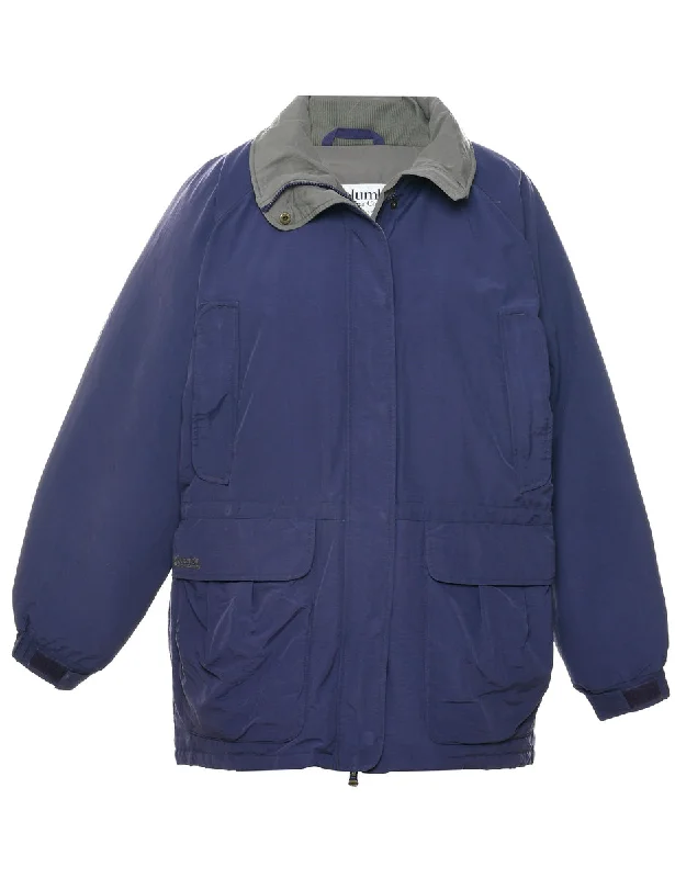 Columbia Purple Coat - L Parka Anorak Hoodie