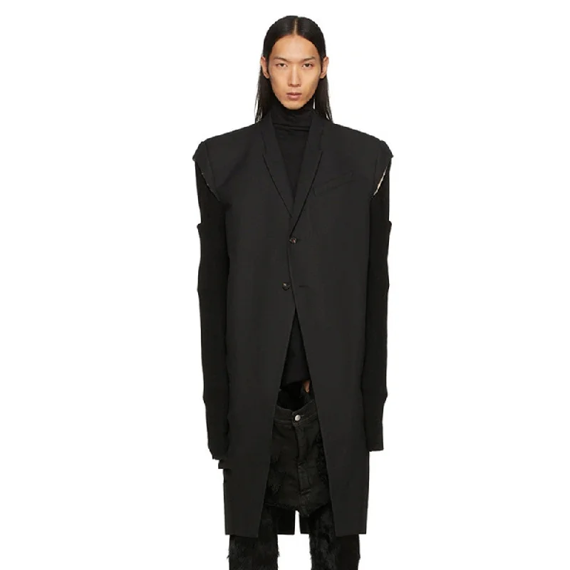Dark Gothic-Style Catwalk Unisex Vest Coat Fleece Down Feather