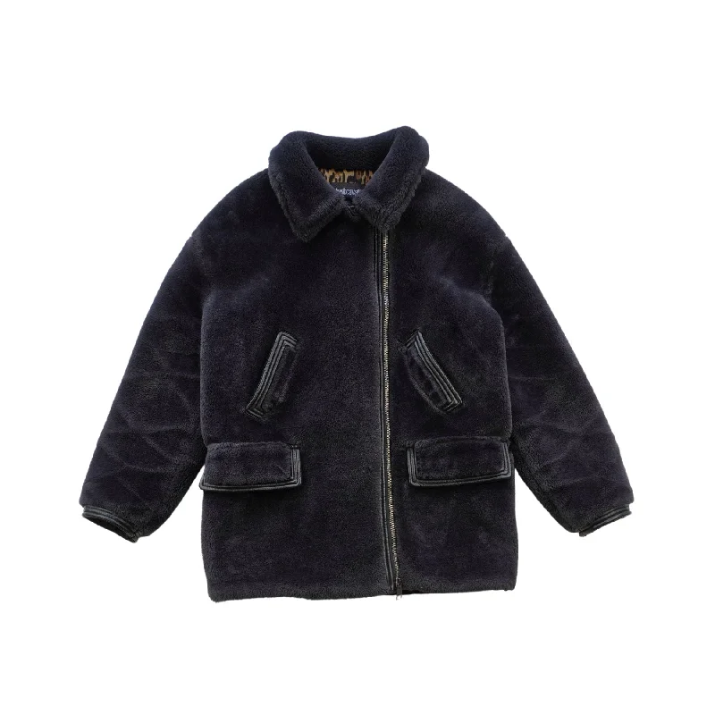 Just Cavalli Faux Fur Coat - Women's 46 Hooded Caped Scarf