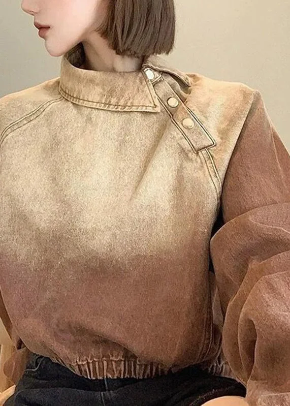 Original Design Light Brown Peter Pan Collar Denim Coats Spring Bomber Jacket Denim Jacket Leather Jacket Original Design Light Brown Peter Pan Collar Denim Coats Spring Bomber Jacket Denim Jacket Leather Jacket