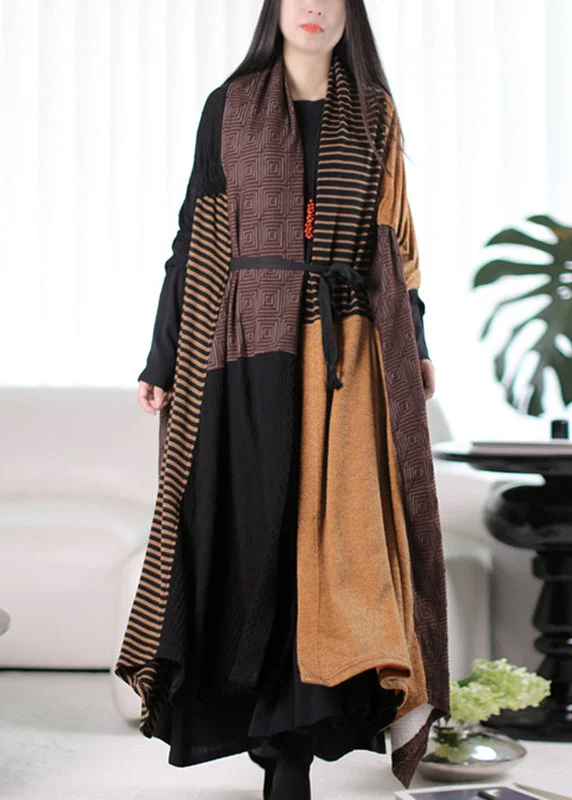 Plus Size Yellow Asymmetrical Design Patchwork Maxi Trench Coats Winter Cape Coat Herringbone Coat Tweed Coat Plus Size Yellow Asymmetrical Design Patchwork Maxi Trench Coats Winter Cape Coat Herringbone Coat Tweed Coat