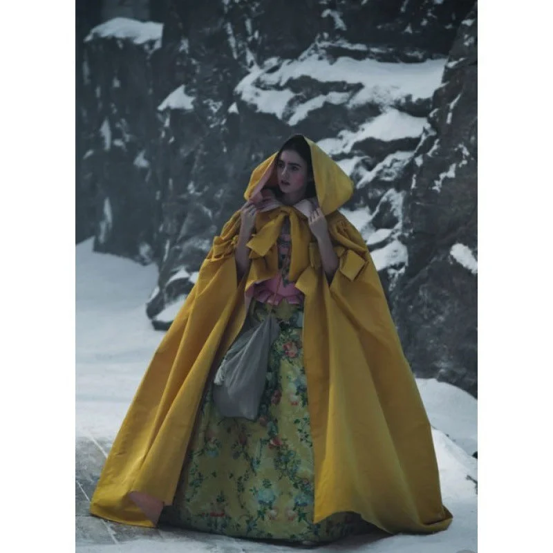 Stage Costume Catwalk Large Women's Hooded Lightweight Coat Faux Fur Real Fur Shearling